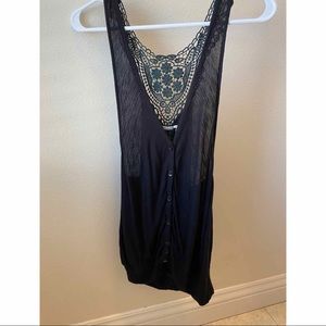 Kimchi Blue Black Crochet Tank